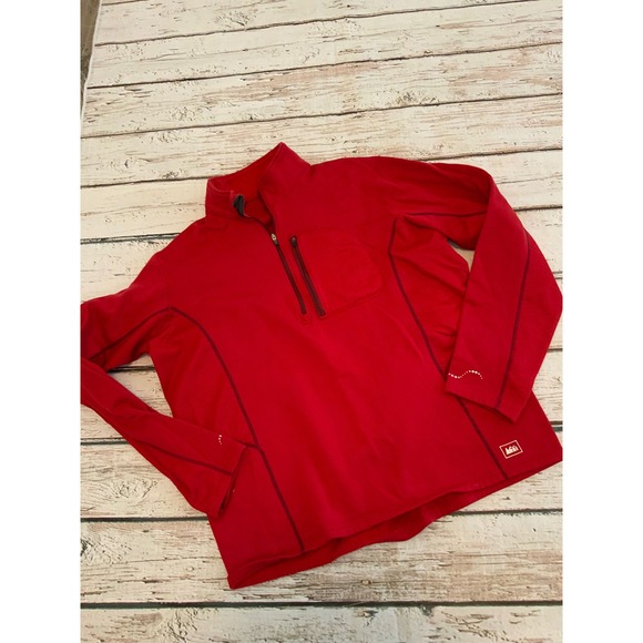 REI Other - REI Mens XL Red Quarter Zip Pullover Fleece Hiking Jacket Athletic Outdoor Walk